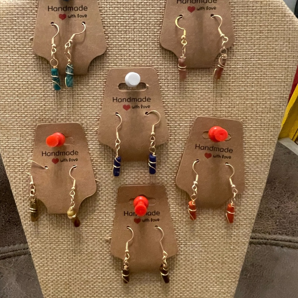 Wire wrapped crystal earrings